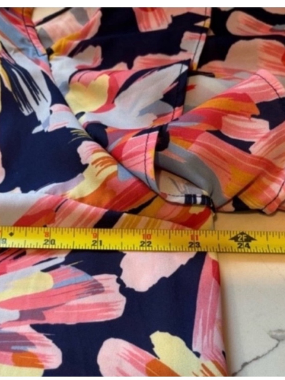 Staci Fratti Sweet Pea x NY&Co Floral Cold Shoulder Top Navy Pink Womens XL - Picture 9 of 11
